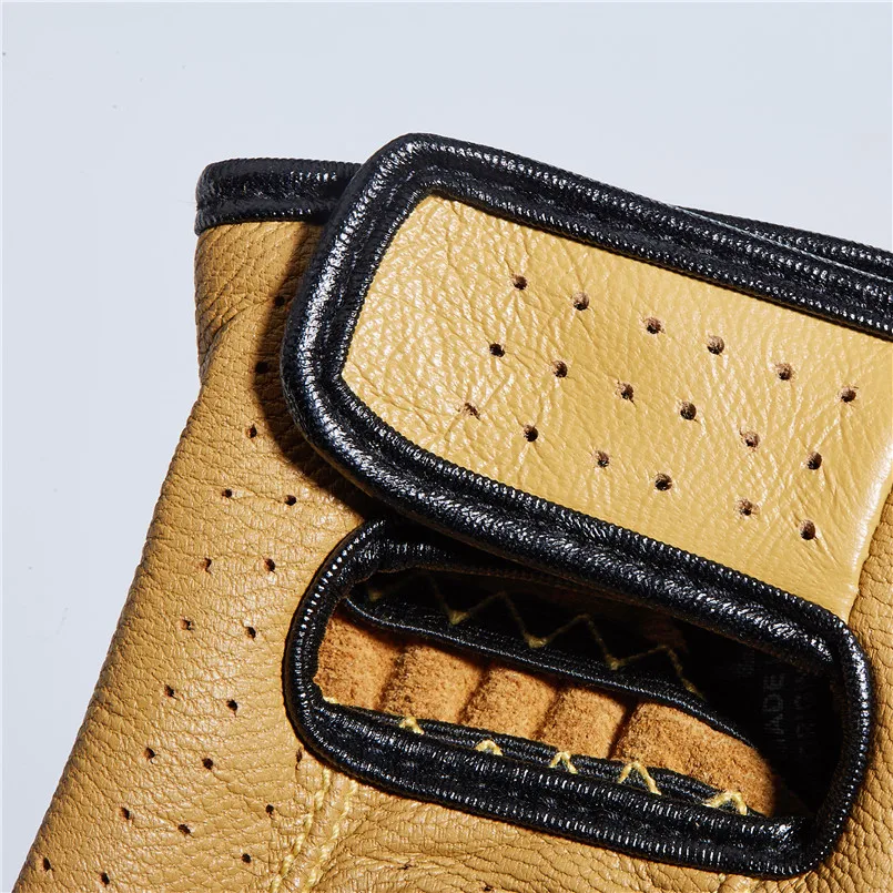 Винтажные Кожаные Мотоциклетные Перчатки с сенсорным экраном мужские