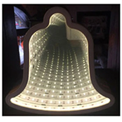bell 3D новинка, светодиодный светильник, сказочный туннель, белый ночник, сердце, звезда, облако, колокольчик, Рождественская елка, косметический зеркальный светильник s для детей, игрушки для малышей - Цвет: bell