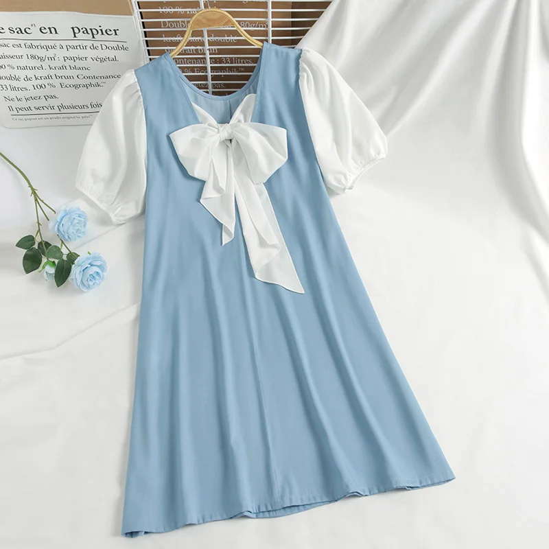 

Women's Summer Dress Sexy Short Sleeve Holiday Summer Bowknot Party Mini Dresses 2021 VONDA Casual Vestidos S-5XL Robe Femme