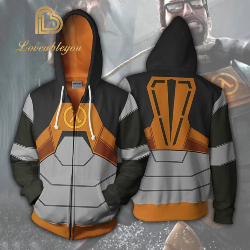 Костюмы для косплея толстовки с капюшоном игра Half-life 2 пуловер на молнии пальто
