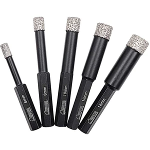 5 шт. сухой алмазного сверла бит шестнадцатеричный хвостовик для фарфор керамическая плитка Мрамор Диаметр 6 мм 8 мм 10 мм 12 мм 14 мм открывающаяся локатор резак