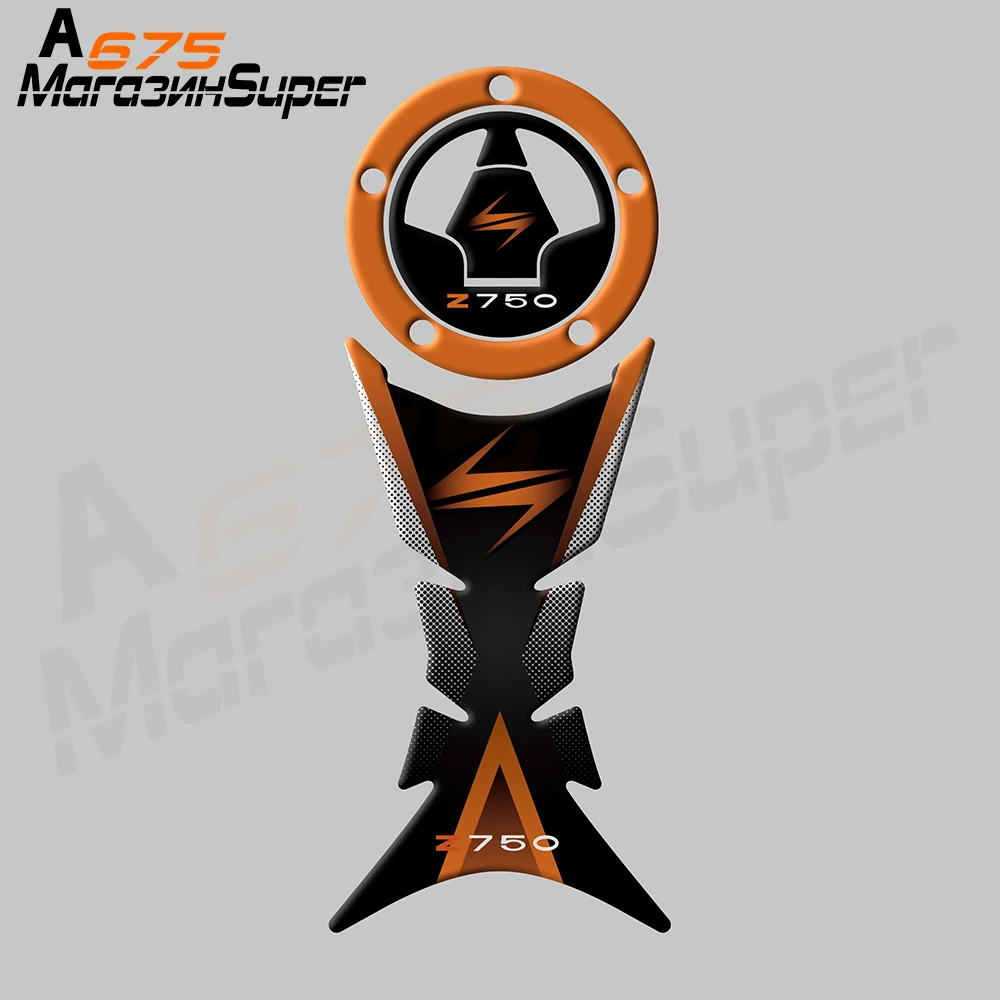 3D наклейка на бак мотоцикла защитная с рыбьими костяшками для Kawasaki Ninja Z750 ZR750 Z 750 07
