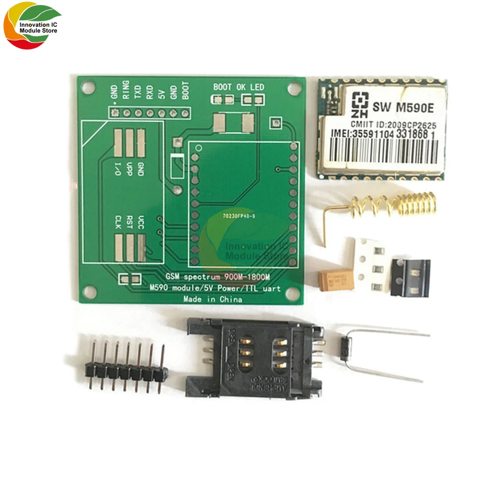 Плата модуля частоты Ziqqucu M590E GSM GPRS Набор сделай сам для отправки SMS-сообщений M590