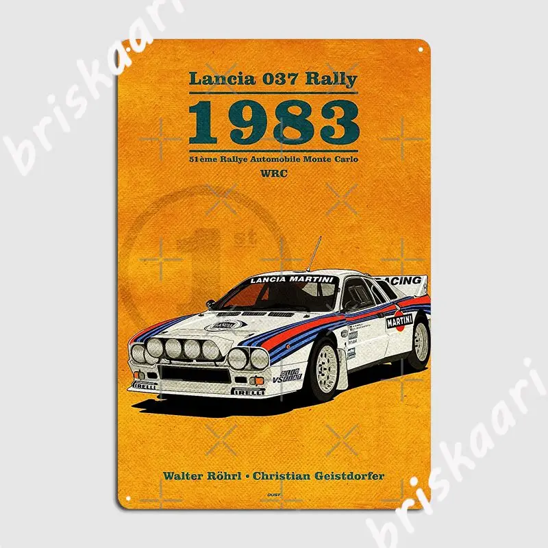 Lancia 037 раллийный плакат металлический знак проектирование гостиной настенный