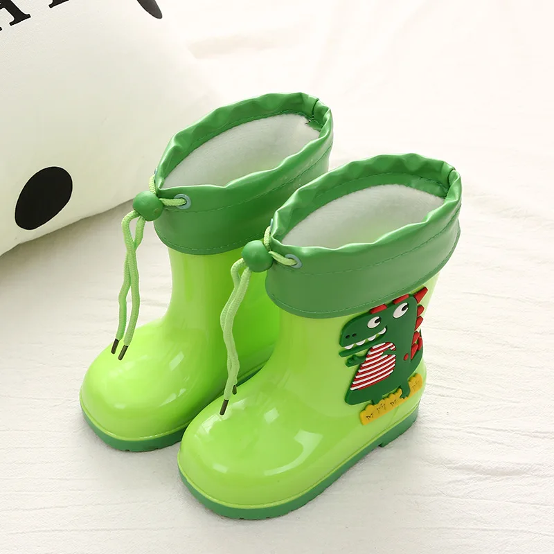 Детские непромокаемые сапоги с динозавром для маленьких мальчиков и девочек