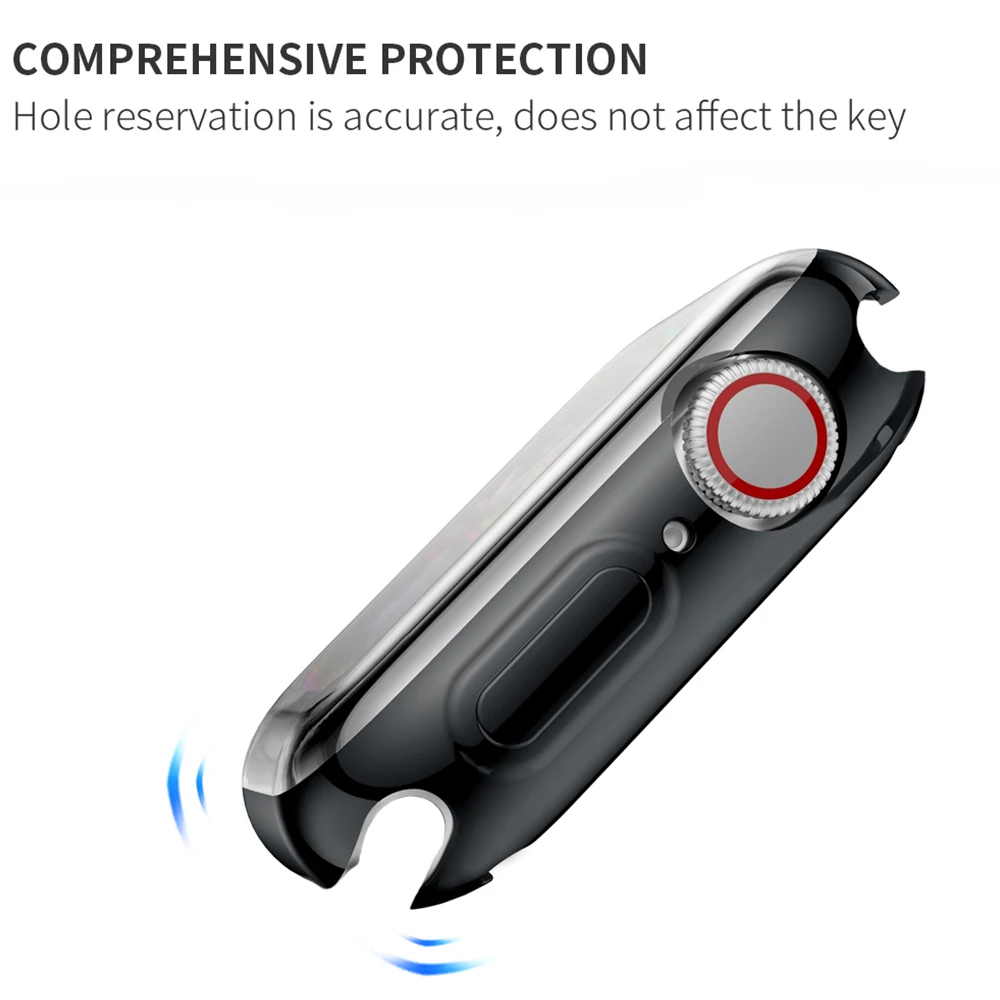 360 Тонкий чехол для часов Apple Watch 5 4 3 2 1 42 мм 38 мягкая прозрачная защитная пленка из