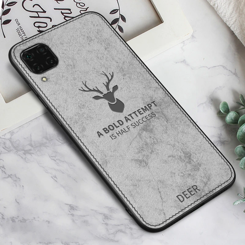 Тканевый чехол с текстурой для Huawei P40 Lite E 5G P20 P30 Pro P Smart Plus 2019 Z S Nova 3 3i 5T 7i олень