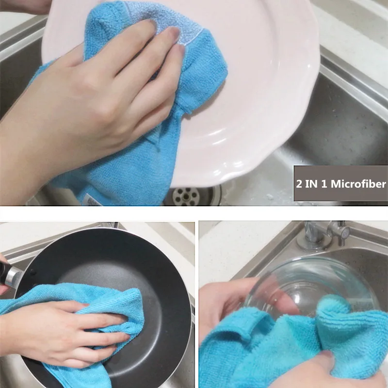 

LAIHOME 3PCS Brand Kitchen Towel Polishing Cleaning Cloth Microfiber Dishcloth Washing Dish Towels With Strong Friction Surface