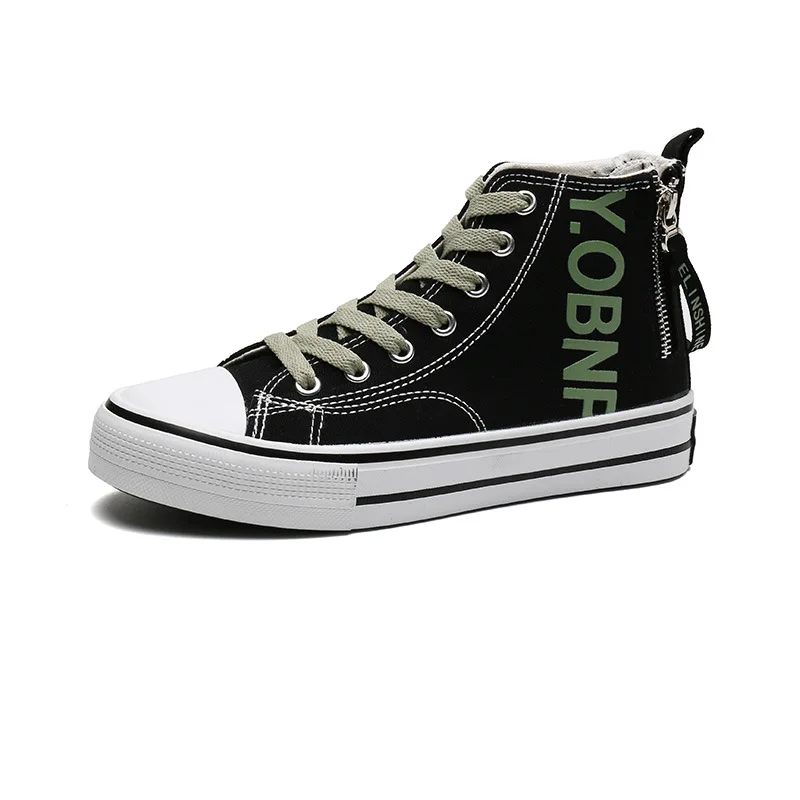

VASIBAEN 2021 Spring High-Top Zipper Canvas Shoes Girls Ulzzang Students All Kinds Of Board Shoes