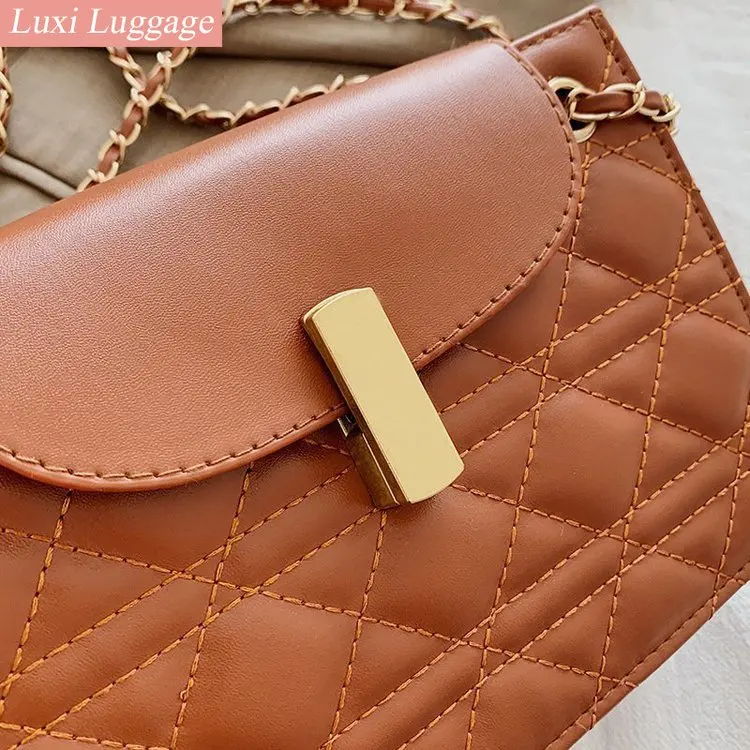 

Casual Small Black PU Leather Crossbody Bags for Women 2021 Chain Shoulder Handbags Women's Branded Trending Hand Bag Tote Bag