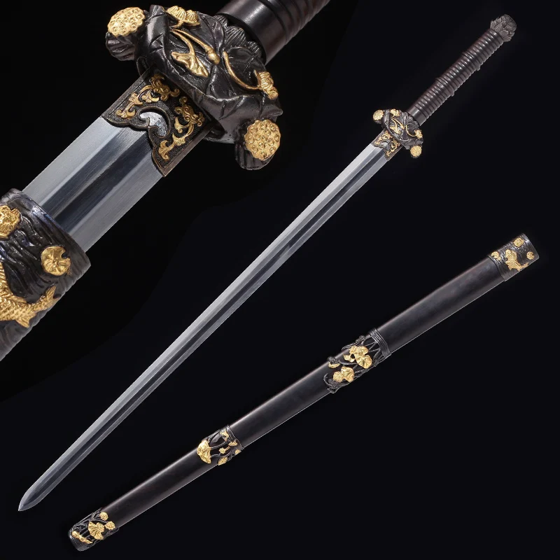 

Высококачественный настоящий Традиционный китайский меч династии Цинь ручной работы, складной стальной дамакус, полное лезвие, острота, до...