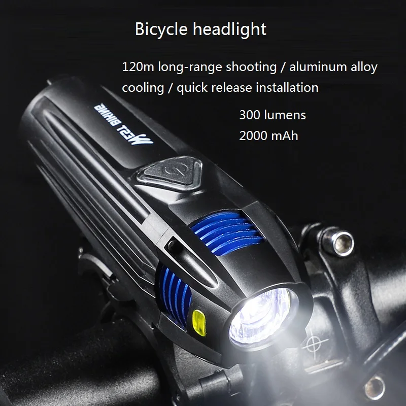 Фонарь велосипедный с зарядкой от Usb 300 лм 2000 мА · ч|Велосипедная фара| |