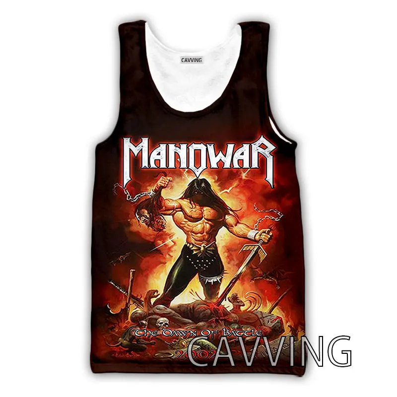 Новинка модные женские/мужские майки с 3D принтом Manowar Band жилет в стиле Харадзюку
