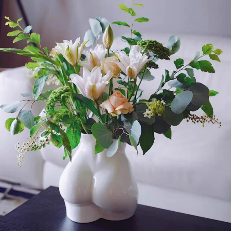 

Горшок для цветов в нордическом стиле для женщин, кастрюля для цветов, нагрудная ваза в форме ягодиц, украшение для дома и офиса