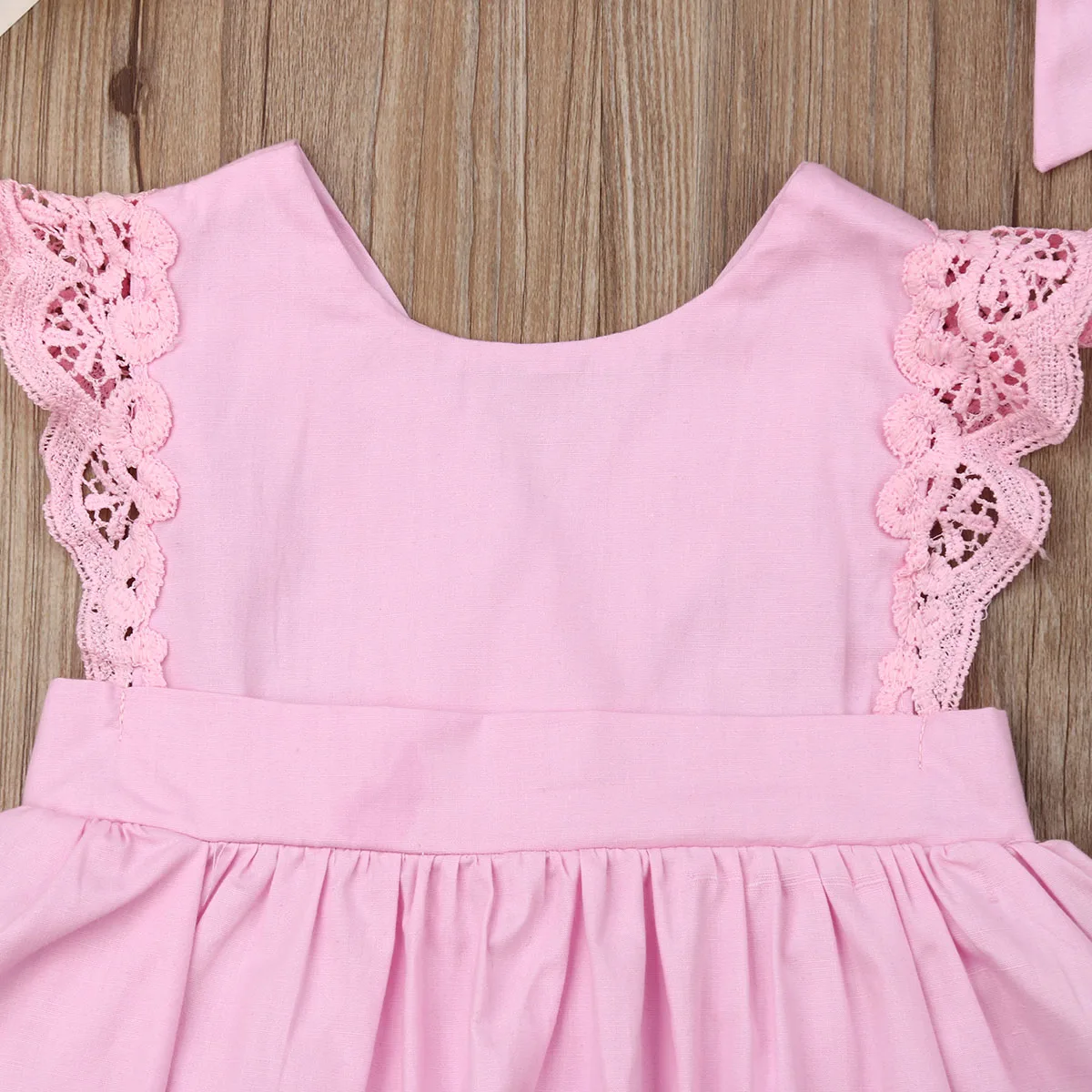 Кружевное платье для новорожденных девочек комбинезон + повязка на голову с