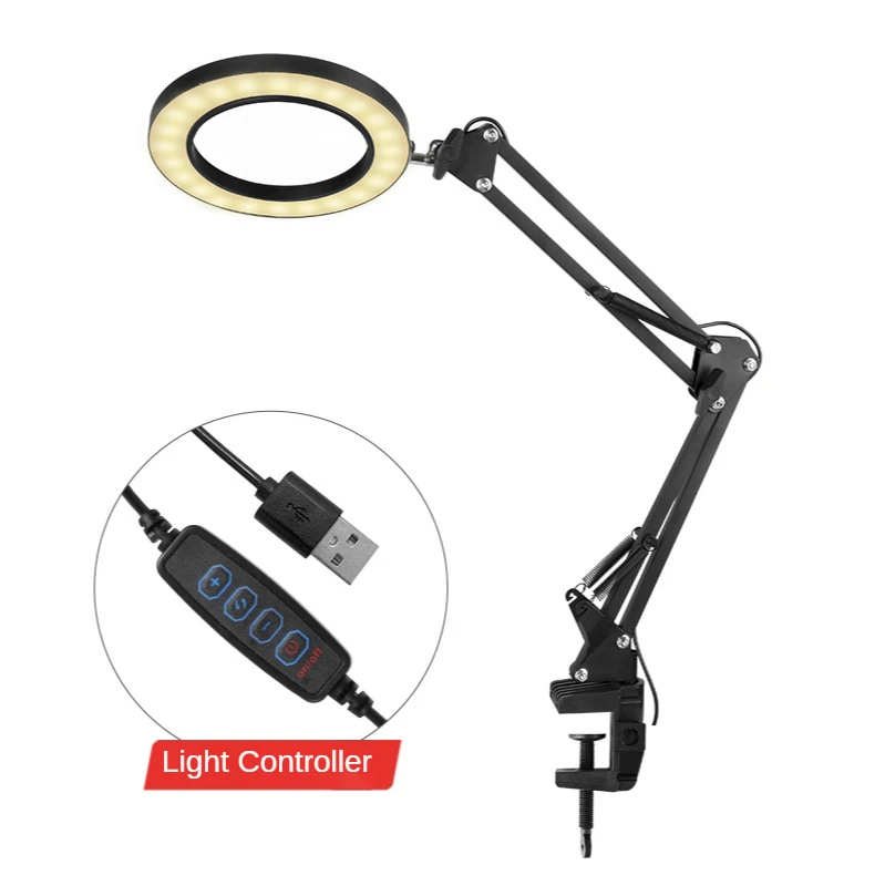 Складная профессиональная Настольная лампа с 10-кратным увеличительным стеклом