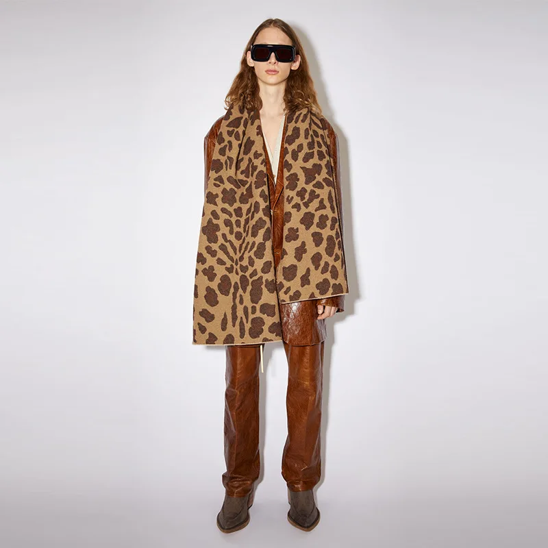 

Europe Latest Autumn Winter Multi Color Thickened Leopard Women's Scarf AC with Extended Plaid Shawl Couple Warm Scarf 2021