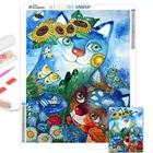 Алмазная живопись Мультяшные животные Кот искусство Алмазная вышивка мозаика картина вышивка крестиком Набор для украшения дома квадраты