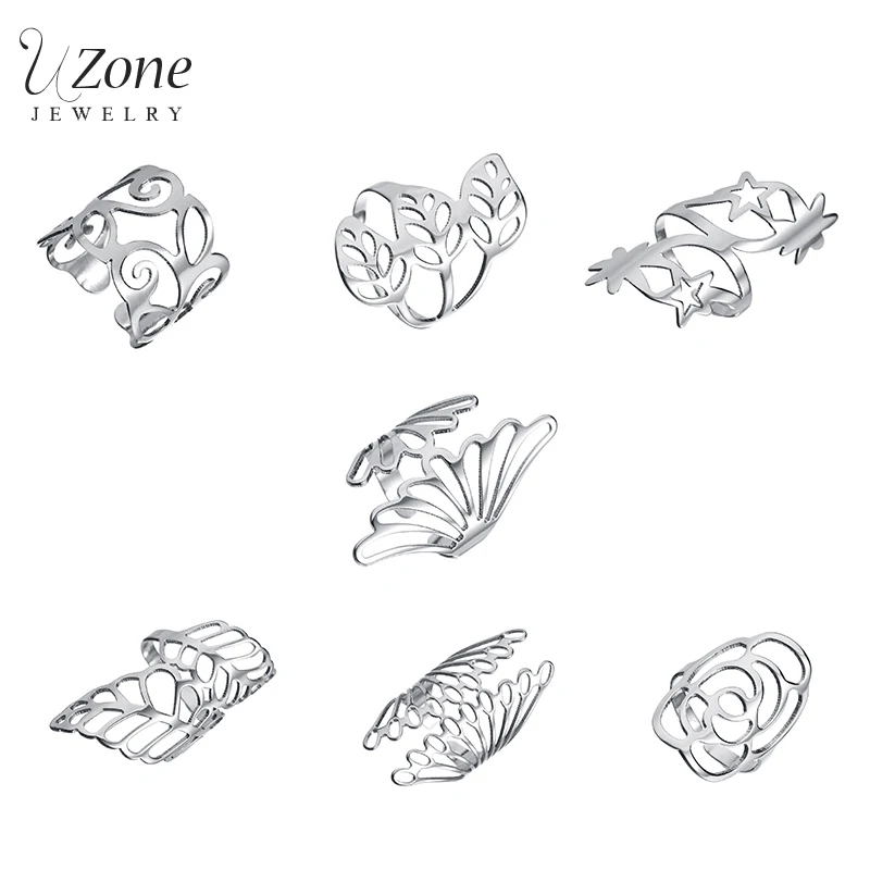 Кольцо женское из нержавеющей стали с подвеской в виде листа|Кольца| |