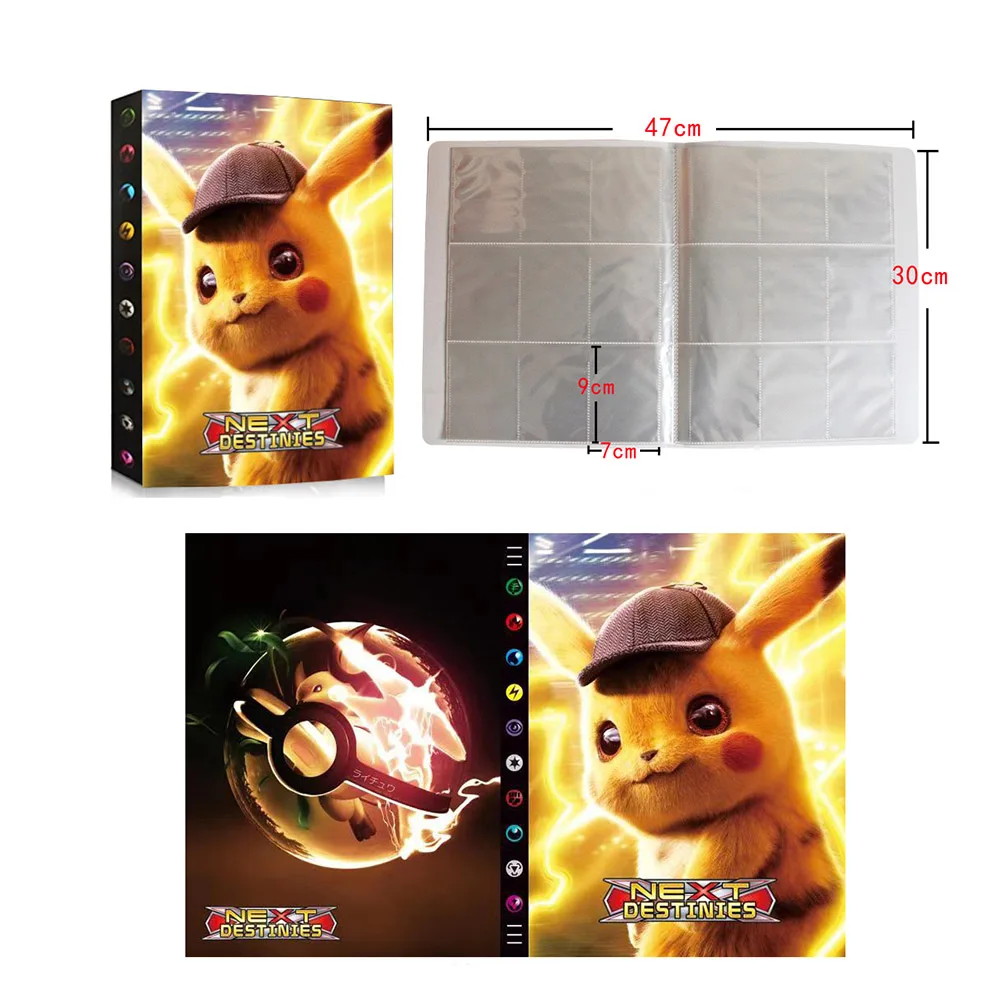 432pcs album pokemon cards book binder detective pikachu map folder loaded game card gx holder collection kid toys cool gift free global shipping