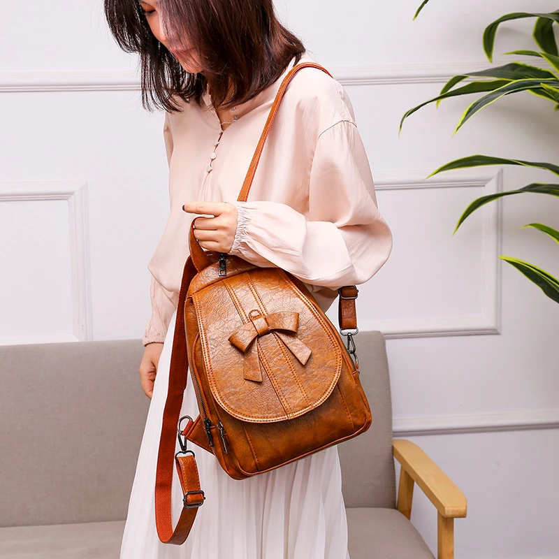 Женские кожаные рюкзаки высокое качество винтажные сумки для путешествий