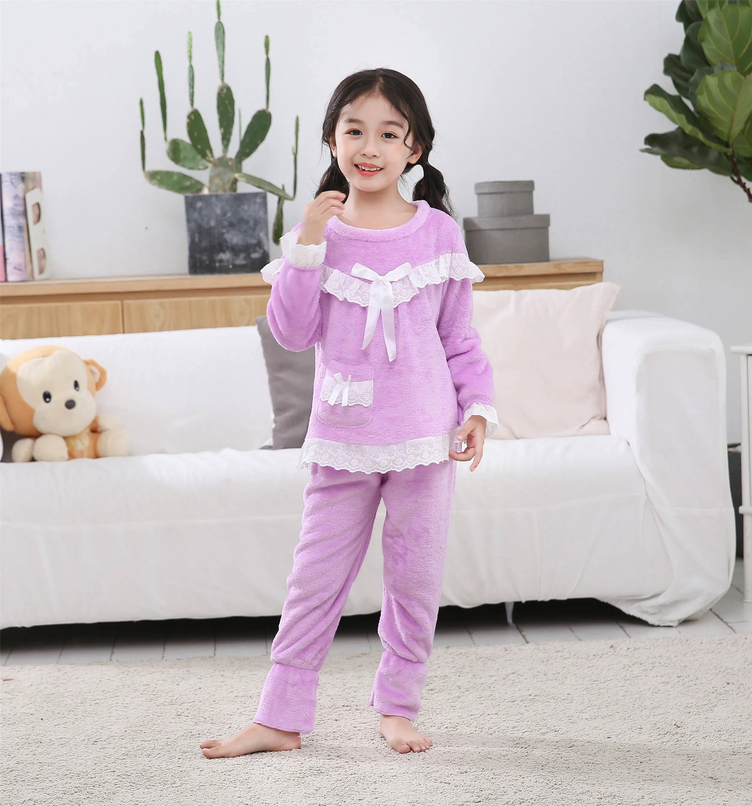 10 Mother and Daughter Clothes Adult Christmas Pajamas for Girl Autumn Winter Warm Flannel Pajamas Family Matching Outfits Set - Цвет: 10
