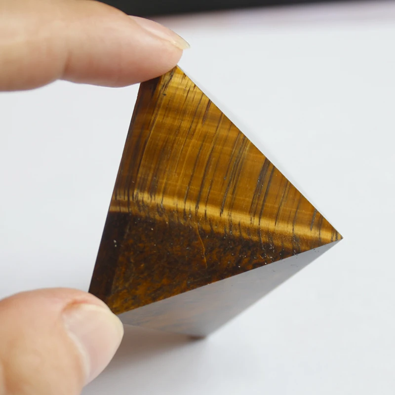 

3-5cm Tiger Eye Orgonite Pyramid Natural Crystal Point Stone Quartz Reiki Ornament Healing Home Decoraton Gifts Crafts