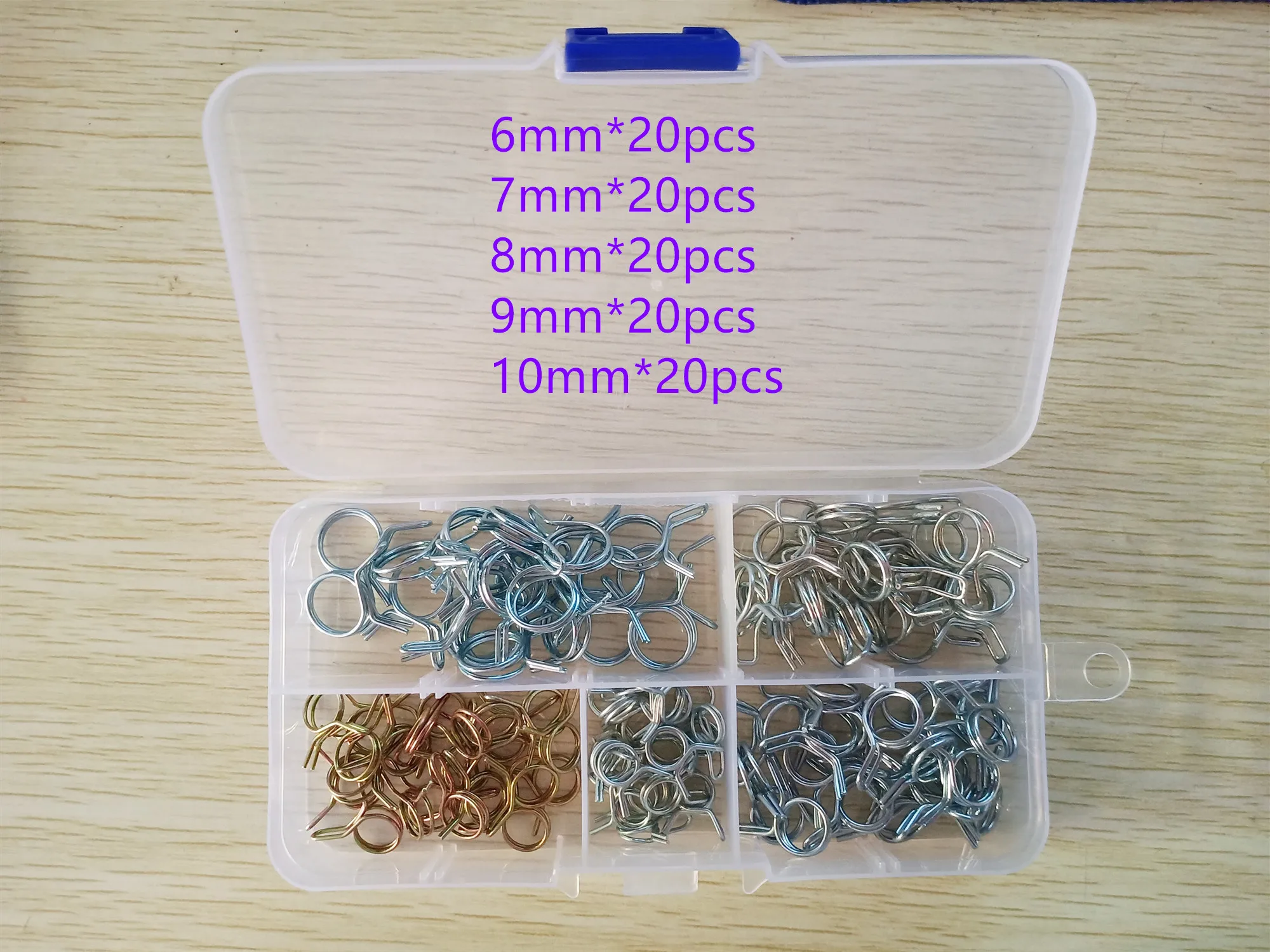 

free shipping Custom 100pcs M6-M10 Fuel Line Hose Tubing Spring Clips Clamps Assortment Kit for Motorcycle Scooter ATV