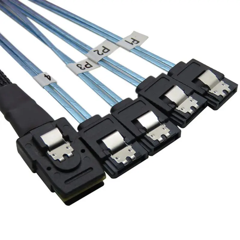 12Gbps Internal Mini SAS 36 Pin Male Cable SFF-8087 To 4 SATA 7 Cord Hard Drive Splitter Female Computer Accessories+0 | Компьютеры и