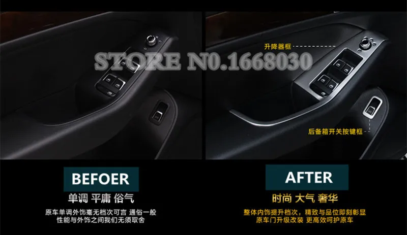 Внутренняя дверь автомобиля подлокотник Переключатель Окна Накладка 5 шт для Audi