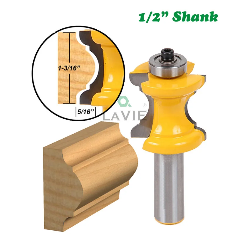 

1PC 1/2" 12.7MM Shank Milling Cutter Wood Carving Concave Radius Milling Cutters Convex Column Line Molding Router Bit Cutter