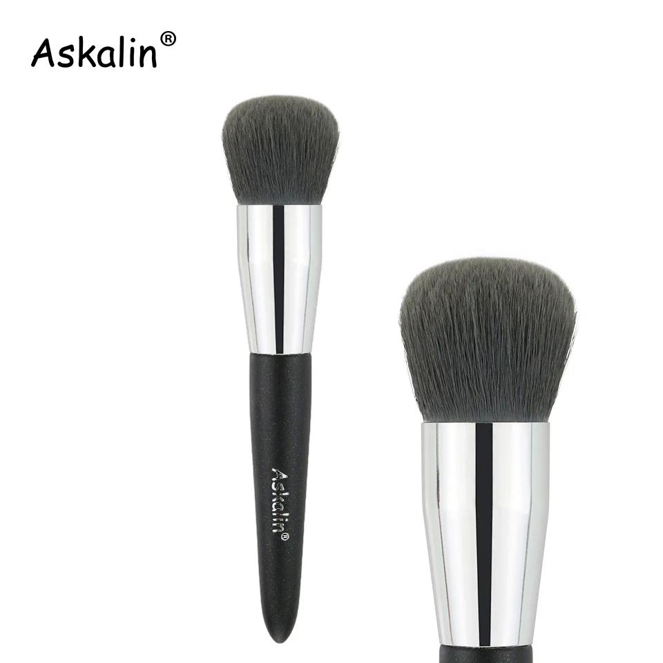 Askalin 1 шт., Профессиональная Кисть для макияжа, нано Шерстяное волокно, румяна, матовая черная ручка, пушистые розовые волосы, кисть для путешествий - Handle Color: AL04
