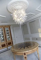 good price high quality modern home decoration led blown galss small white chandelier