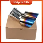 Универсальный выхлопной глушитель, наконечник трубы из нержавеющей стали, автомобильный круглый вырез, двойная труба, выхлопная труба