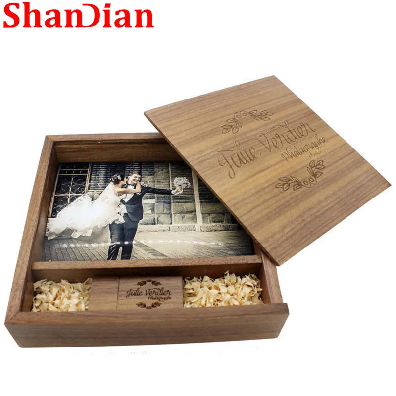 SHANDIAN Spades деревянный фотоальбом Большой овальный usb + коробка флэш-накопитель 8 ГБ