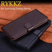 luxury wallet genuine leather case card for samsung galaxy a12 a02s a41 f41 s20fe cases magnetic flip cover bags