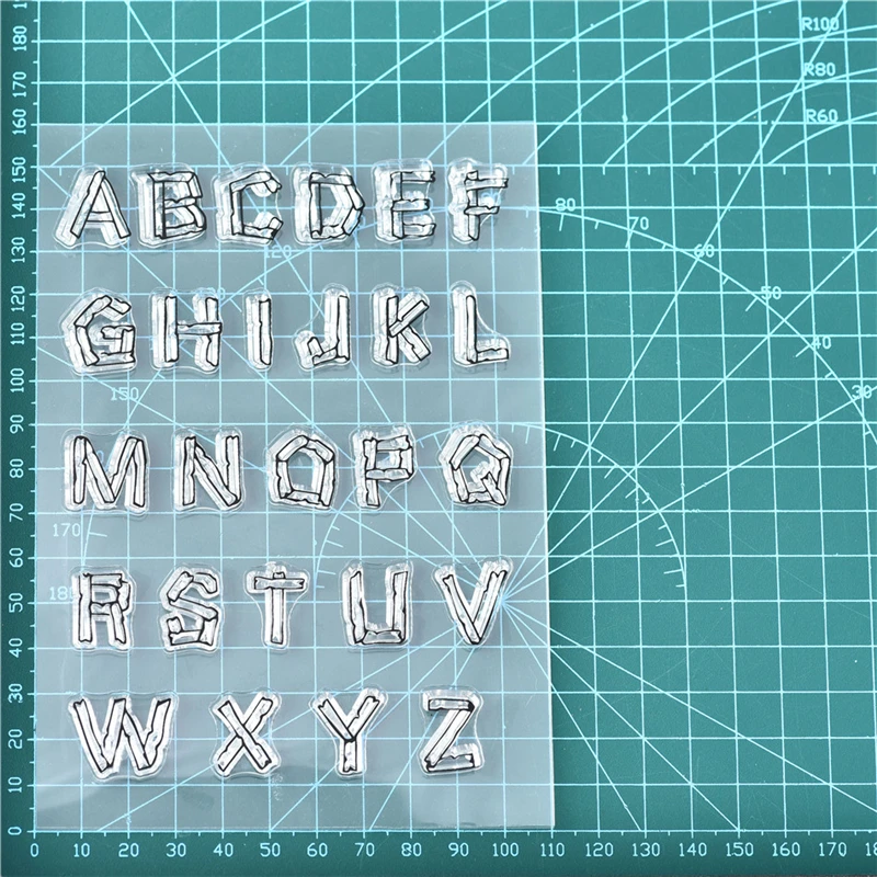 11x16cm 26 букв штампов цветок письмо прозрачный силиконовый штамп/печать для карты DIY Скрапбукинг/фотоальбом Хэллоуин Декор - Цвет: 11x16cm