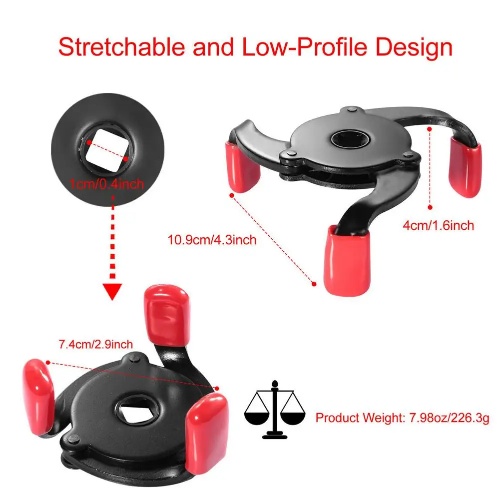 Универсальный инструмент для удаления масляного фильтра с 3 губками и 2 способами