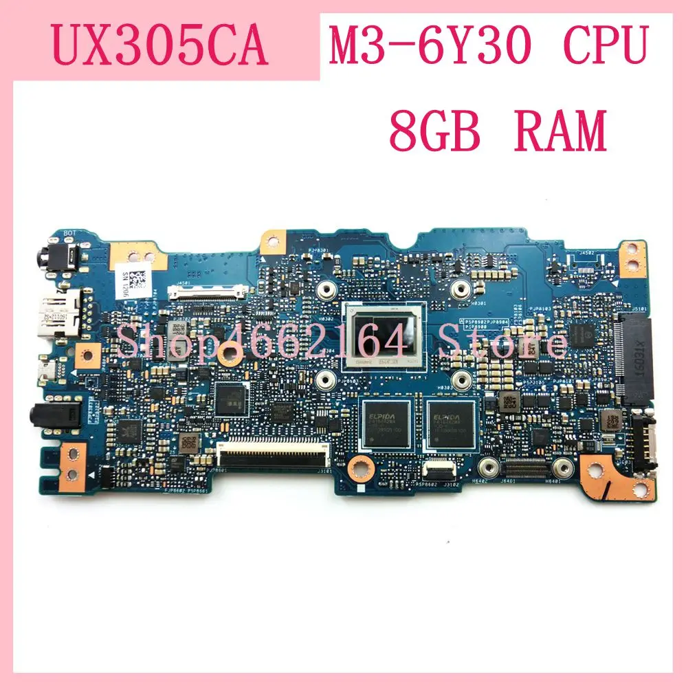 

Материнская плата для ноутбука UX305CA с SR2EN M3-6Y3 0 CPU 8G-RAM Материнская плата ASUS UX305 UX305C UX305CA 100% протестированная