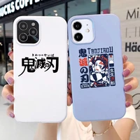 anime demon slayer phone case for iphone 13 12 mini 11 pro max x xs max xr 7 8 plus se 2020 kimetsu no yaiba soft silicone cover