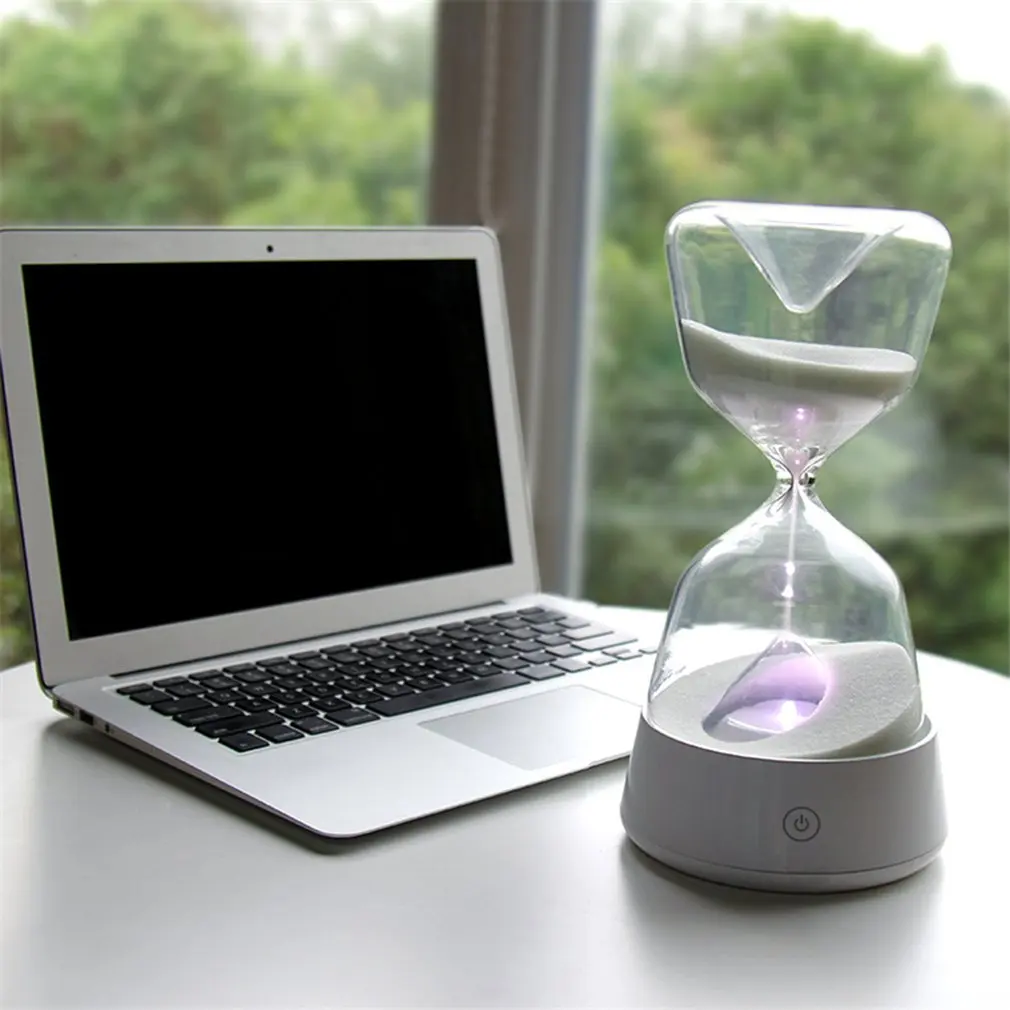 

USB hourglass with sleeping night light, rechargeable built-in lithium battery with LED night light touch light for bedroom