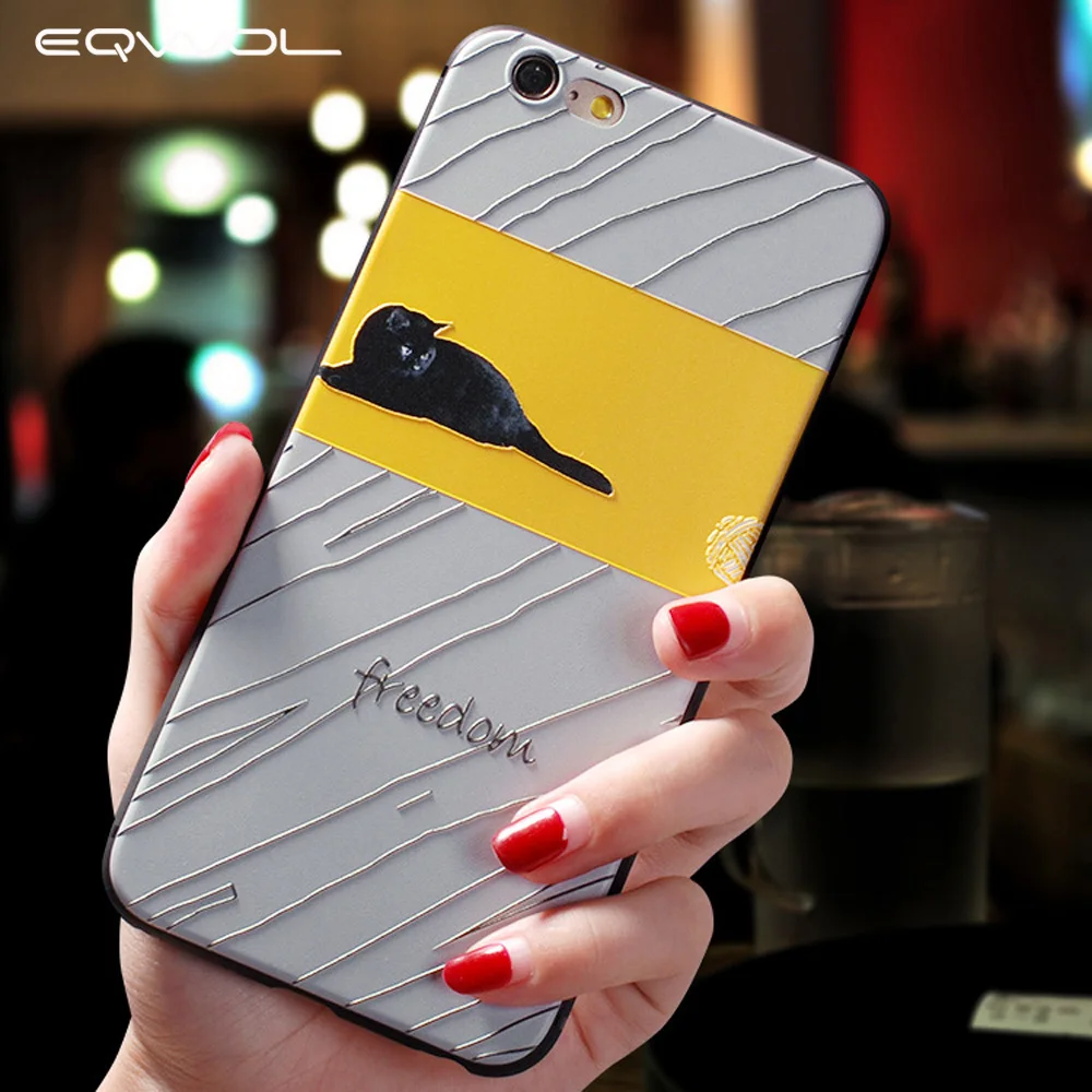 Eqvvol Emboss Pattern Case For iPhone X XS MAX XR Soft Silicone Animal Cartoon Phone Cover 7 8 6 6S Plus 5 Coque |