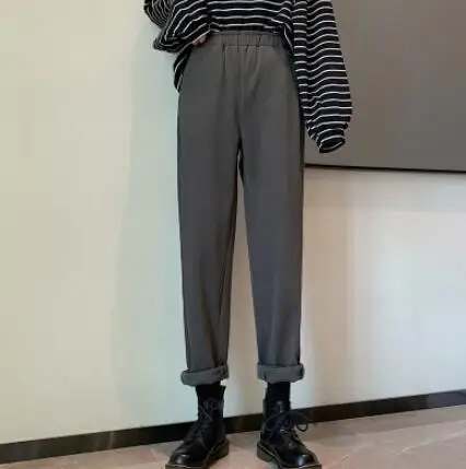 

HziriP Elegant Grandma High Waist Corduroy Radish Pants Women Bottom Autumn Winter OL Solid Loose Casual Trousers Femme