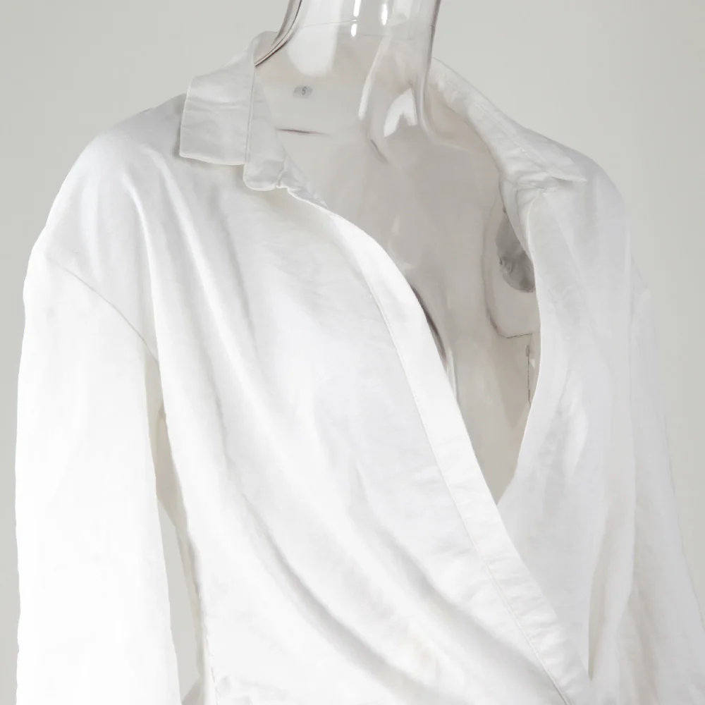 Платье Karlofea женское из хлопка и льна пикантная рубашка с глубоким V-образным