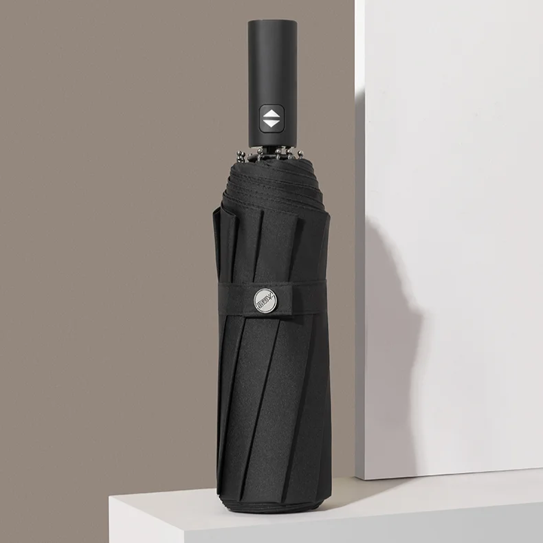 

Портативный автоматический зонт от солнца и дождя двойной большой метала роскошный элегантный стиль Водонепроницаемый зонтик сильный Вет...