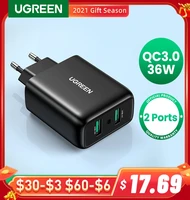 ugreen usb charger quick 3 0 charge 36w fast mobile phone charger adapter for samsung xiaomi qc 3 0 charger for huawei charger