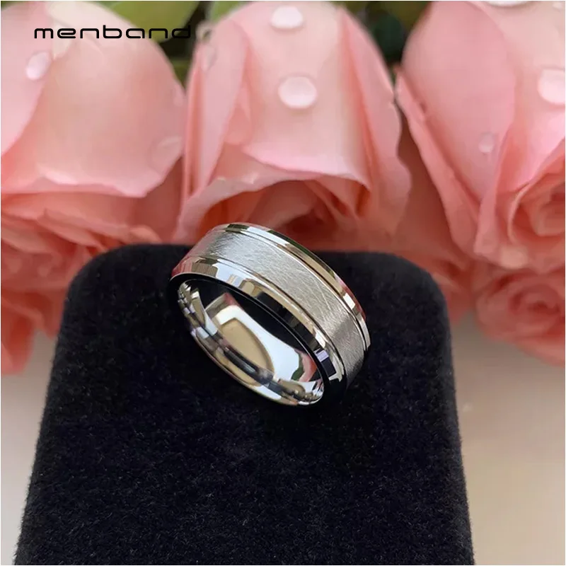 Кольцо обручальное мужское 8 мм со скошенными зубьями | Украшения и аксессуары