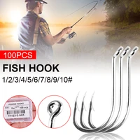 100 pcs fishing hooks high carbon steel fishhook sharp strong jig hook fishing accessories gears tackle fishing tackle