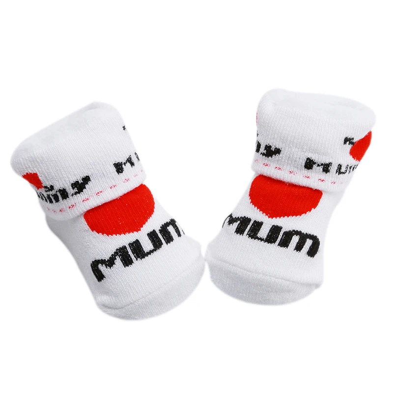 Детские носки Резиновые Нескользящие напольные Love Dad Mum Мультяшные детские для