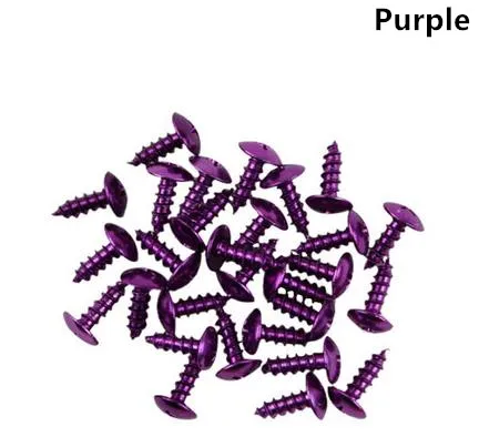 Purple 30 шт красочные саморезы из алюминиевого сплава Саморез для модификации мотоцикла украшения - Цвет: Purple